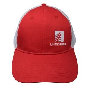 United Fiber Strapback Baseball Cap Red One Size Adjustable Mesh Back Vitronic